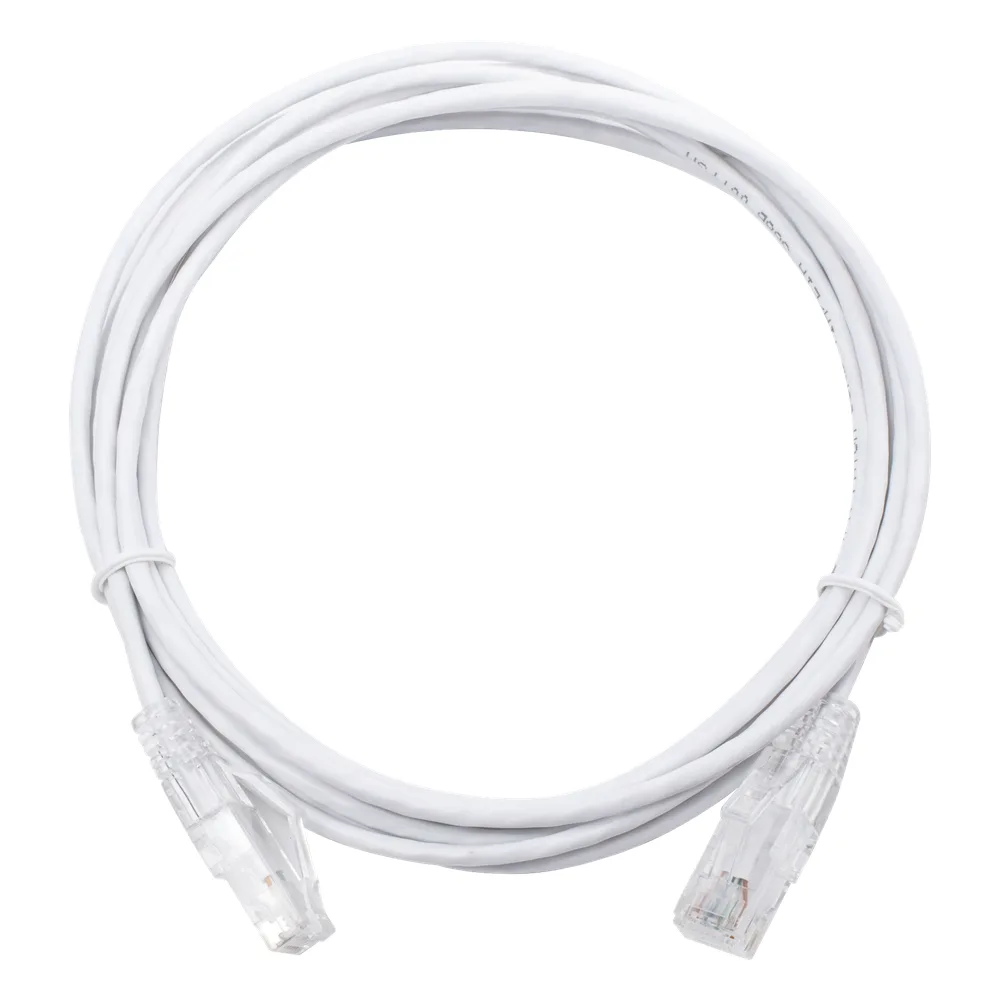 Cable de Parcheo Slim UTP Cat6 - 3 Metros (9.84 Pies) Blanco Diámetro Reducido (28 AWG)
