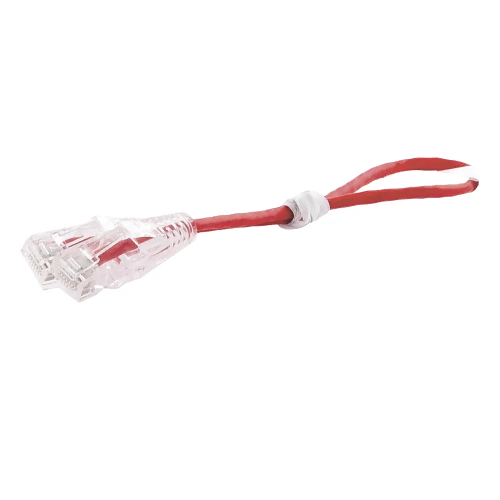 Cable de Parcheo Slim UTP Cat6 - 30 cm (11.81 Pulgadas) Rojo Diámetro Reducido (28 AWG) – vista 3