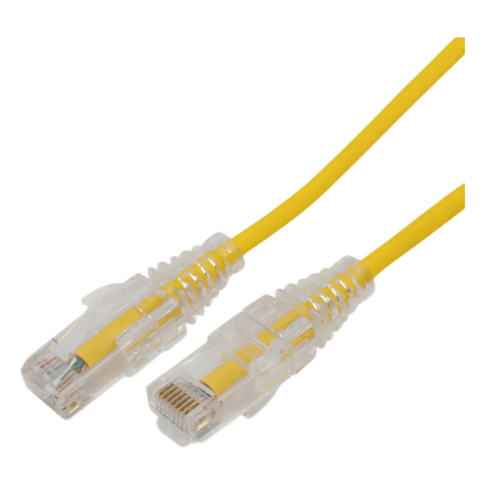 Cable de Parcheo Slim UTP Cat6A - 1 Metro (3.28 Pies) Amarillo, Diámetro Reducido (28 AWG)