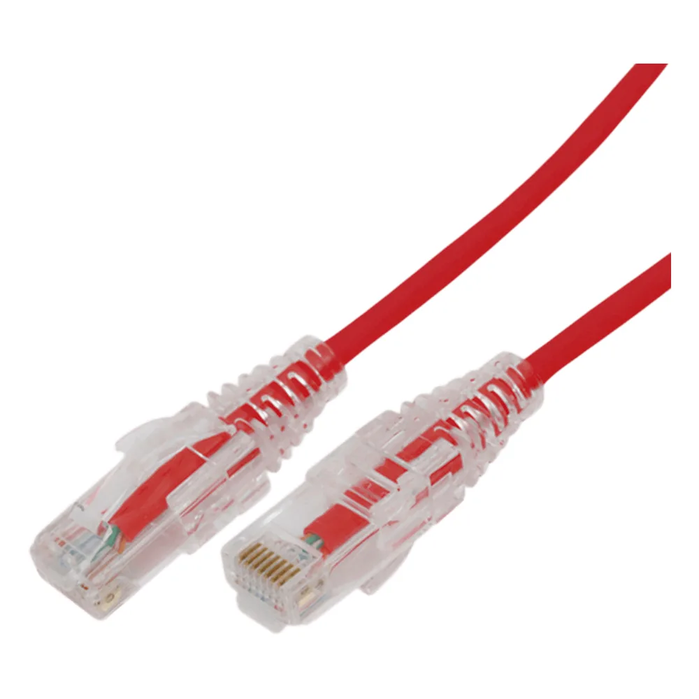 Cable de Parcheo Slim UTP Cat6A - 10 Metros (32.81 Pies) Rojo Diámetro Reducido (28 AWG)
