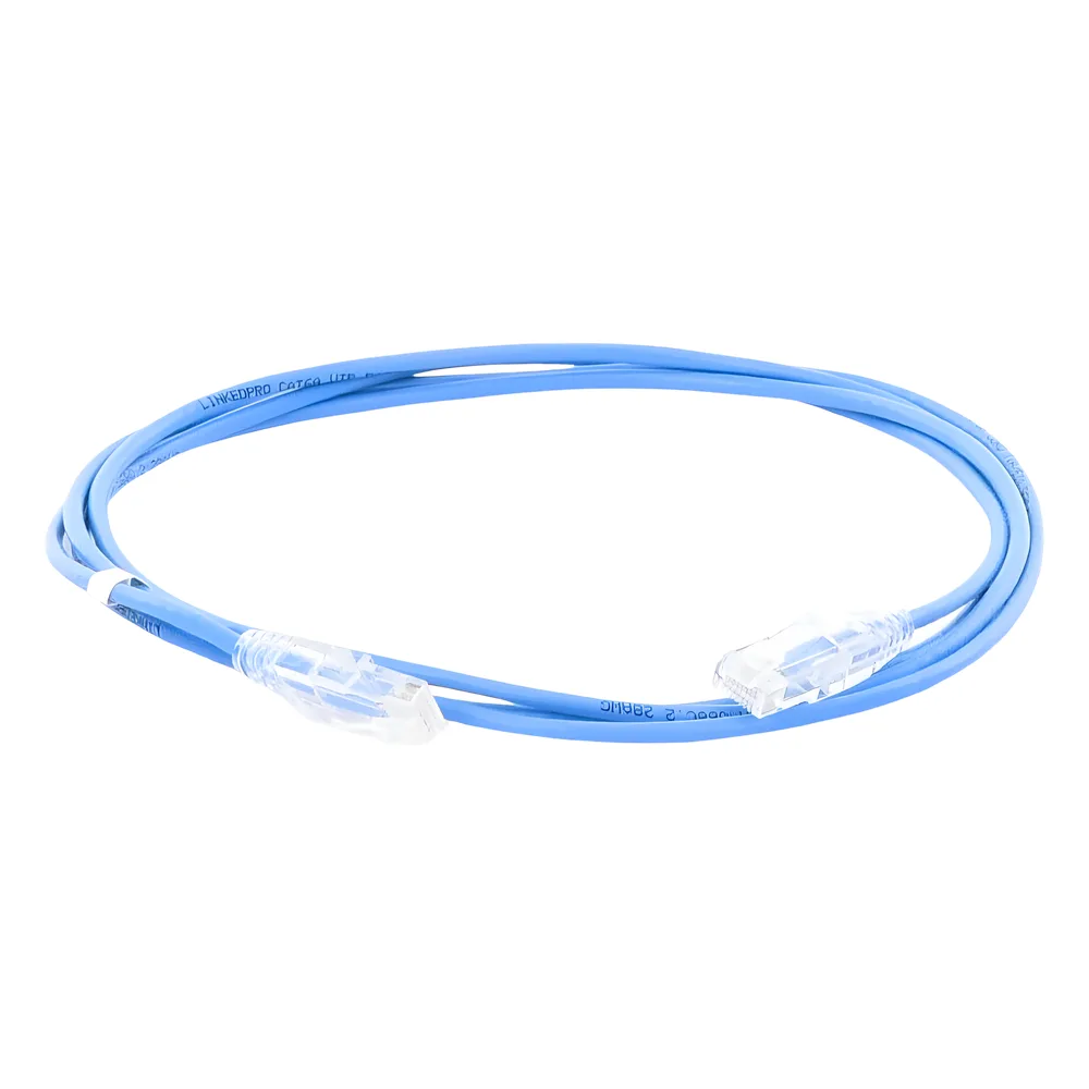 Cable de Parcheo Slim UTP Cat6A - 2 Metros (6.56 Pies) Azul, Diámetro Reducido (28 AWG) – vista 3