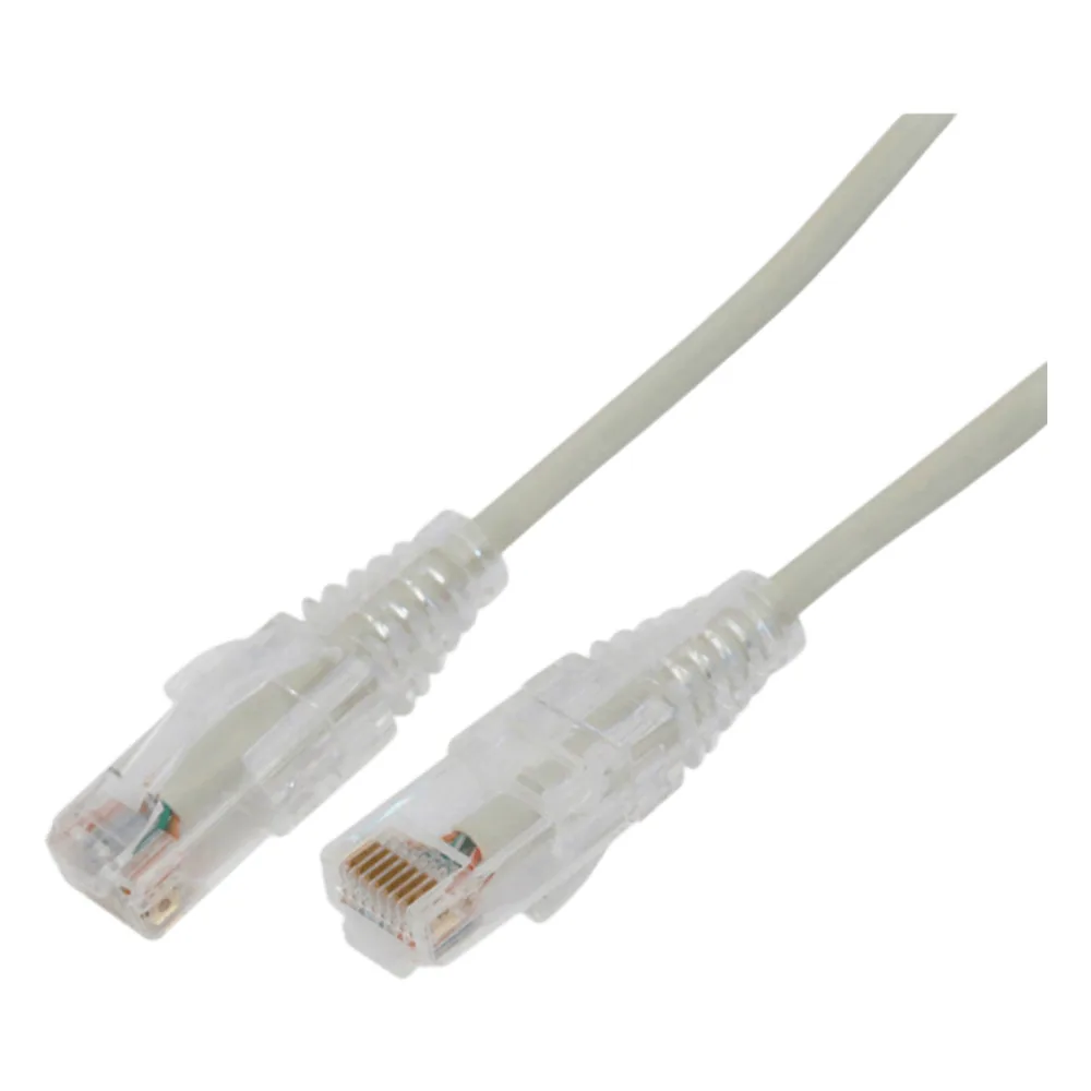 Cable de Parcheo Slim UTP Cat6A - 3 Metros (9.84 Pies) Gris, Diámetro Reducido (28 AWG)