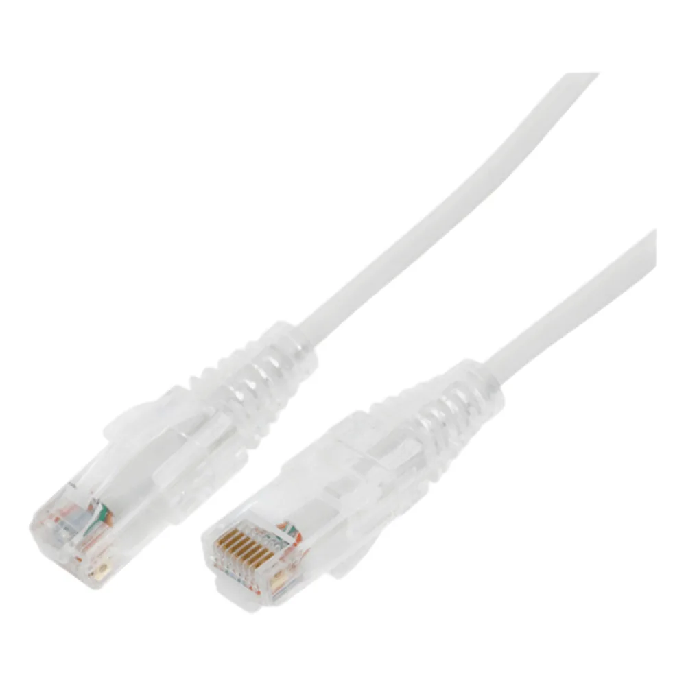 Cable de Parcheo Slim UTP Cat6A - 5 Metros (16.40 Pies) Blanco, Diámetro Reducido (28 AWG)