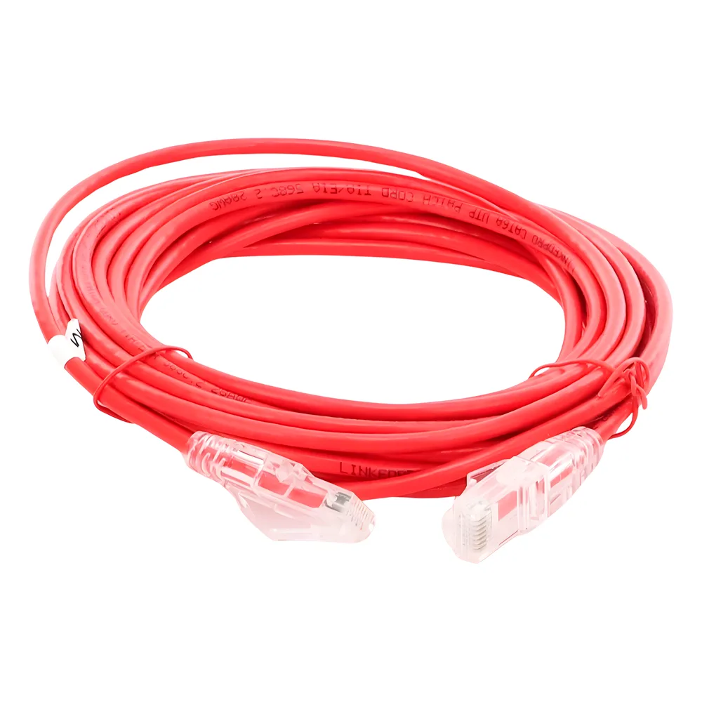 Cable de Parcheo Slim UTP Cat6A - 5 Metros (16.40 Pies) Rojo, Diámetro Reducido (28 AWG) – vista 2
