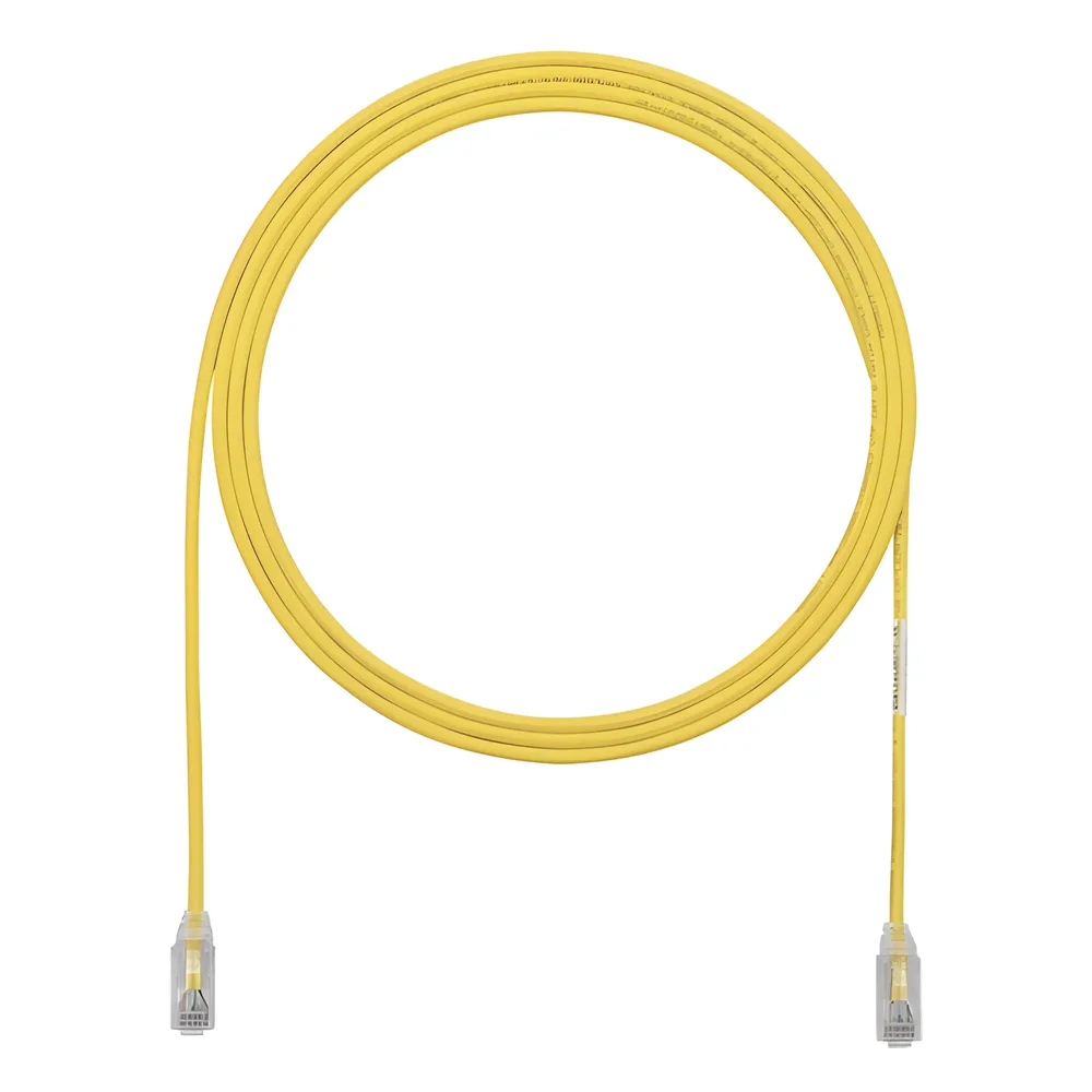 Cable de Parcheo TX6, UTP Cat6, Diámetro Reducido (28AWG), Color Amarillo, 0.91 Metros (3 Pies)