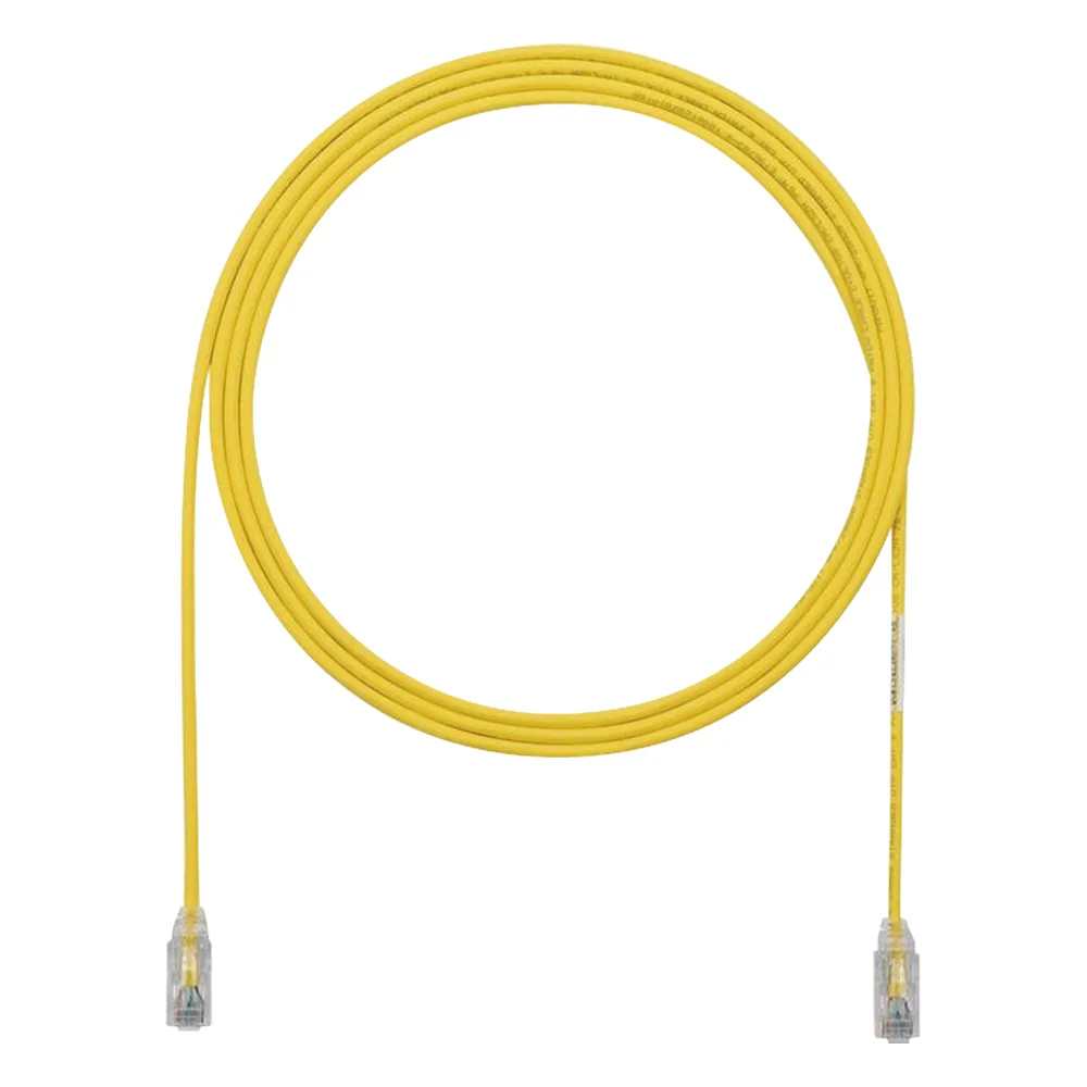 Cable de Parcheo TX6, UTP Cat6, Diámetro Reducido (28AWG), Color Amarillo, 1.52 Metros (5 Pies)
