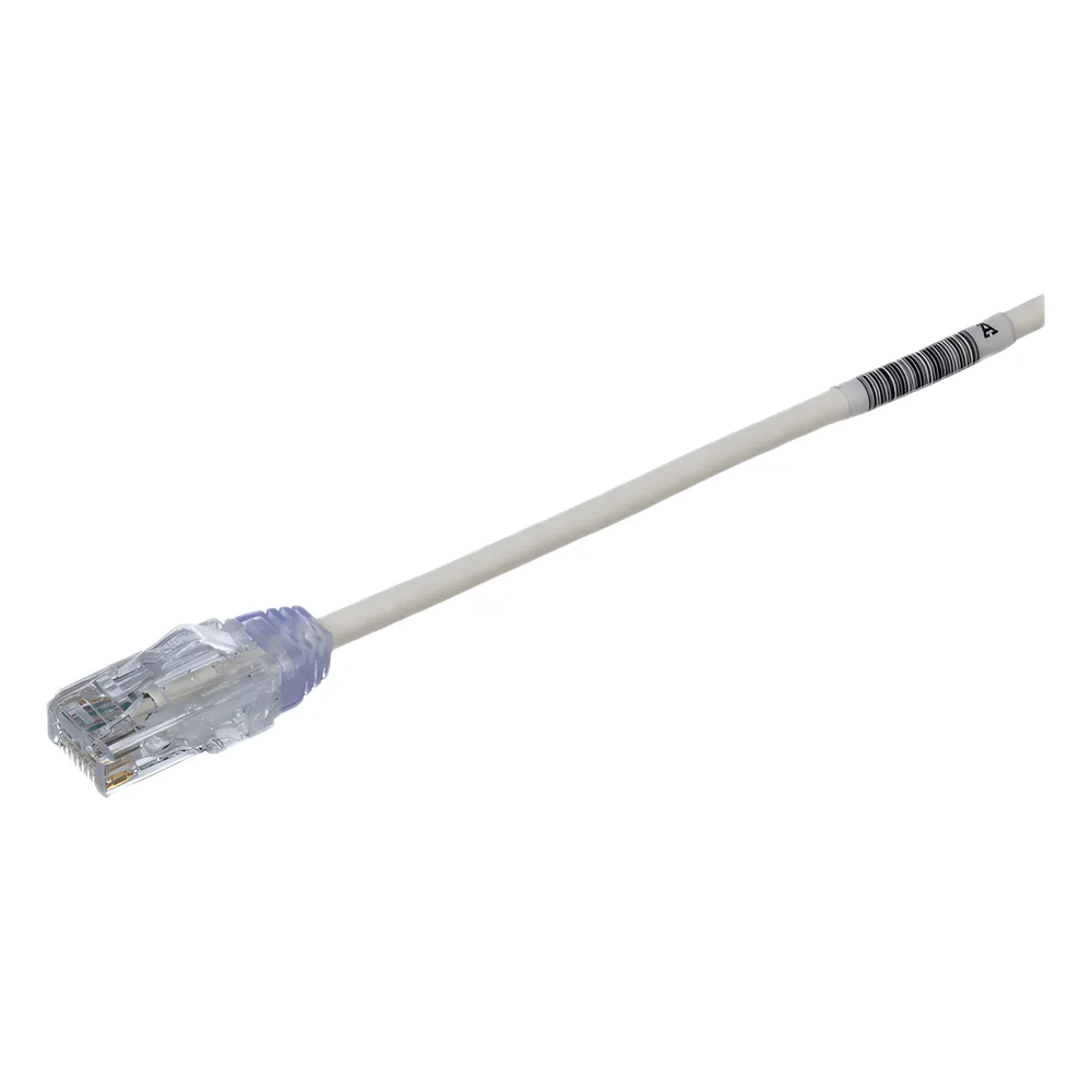 Cable de Parcheo TX6, UTP Cat6, Diámetro Reducido (28AWG), Color Blanco, 0.5 Metros (1.64 Pies)