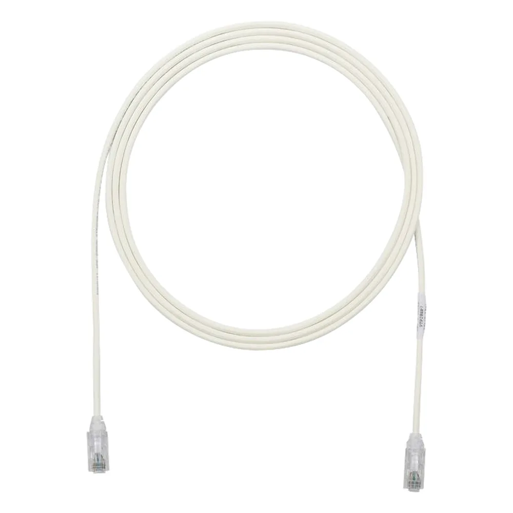 Cable de Parcheo TX6, UTP Cat6, Diámetro Reducido (28AWG), Color Blanco Mate, 0.30 Metros (1 Pie)
