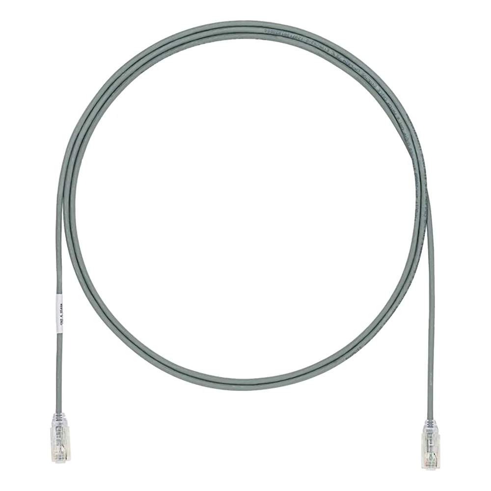 Cable de Parcheo TX6, UTP Cat6, Diámetro Reducido (28AWG), Color Gris, 0.91 Metros (3 Pies)