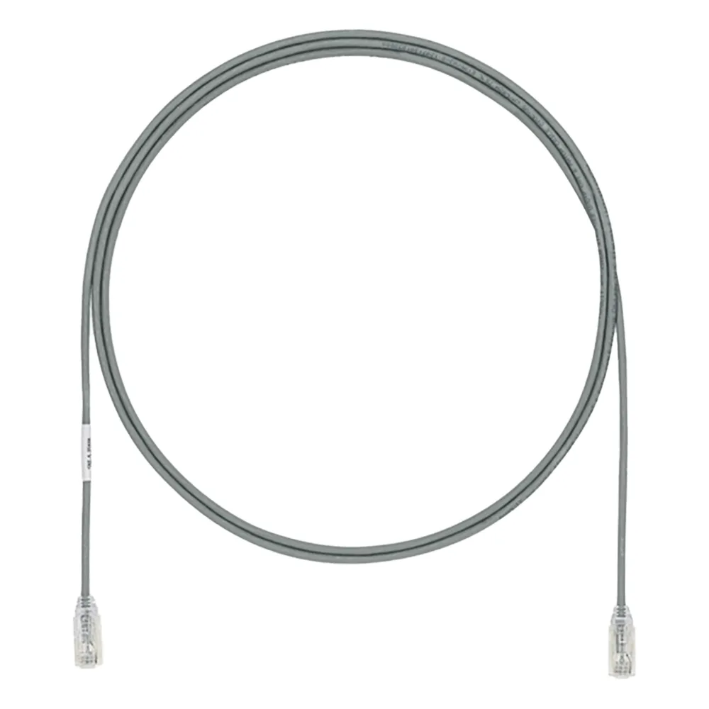 Cable de Parcheo TX6, UTP Cat6, Diámetro Reducido (28AWG), Color Gris, 1.5 Metros (4.92 Pies)