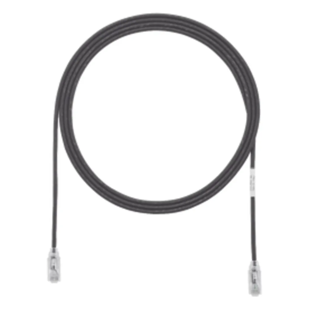 Cable de Parcheo TX6, UTP Cat6, Diámetro Reducido (28AWG), Color Negro, 2 ft.