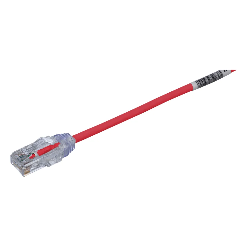Cable de Parcheo TX6, UTP Cat6, Diámetro Reducido (28AWG), Color Rojo, 8 ft.