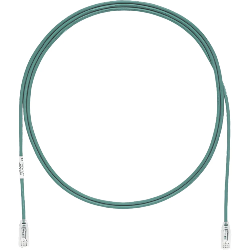 Cable de Parcheo TX6, UTP Cat6, Diámetro Reducido (28AWG), Color Verde, 15 ft.