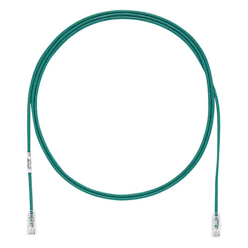 Cable de Parcheo TX6, UTP Cat6, Diámetro Reducido (28AWG), Color Verde, 1.83 Metros (6 Pies)