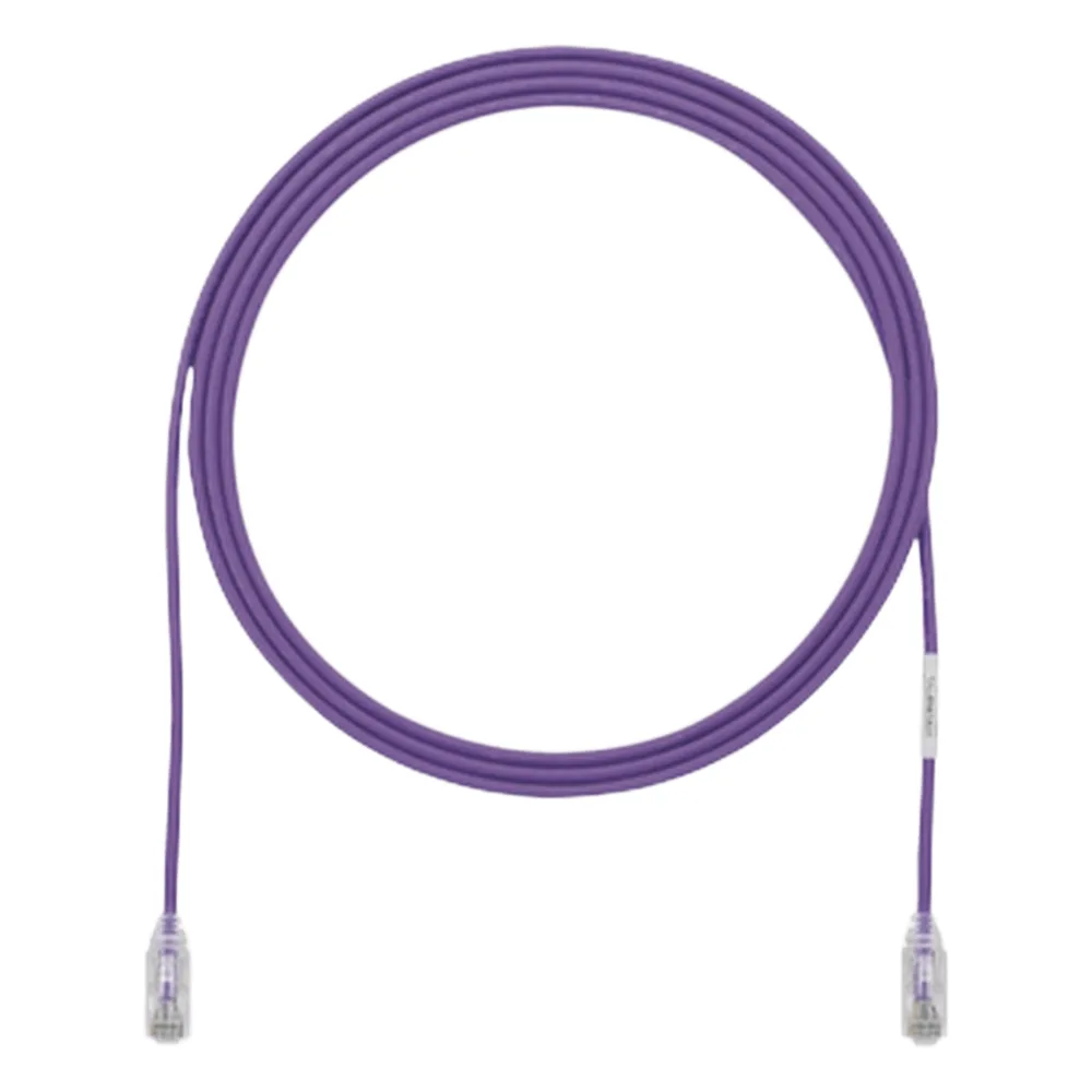 Cable de Parcheo TX6, UTP Cat6, Diámetro Reducido (28AWG), Color Violeta, 0.91 Metros (3 Pies)