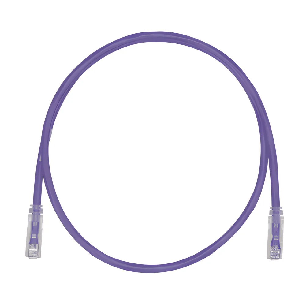 Cable de Parcheo TX6, UTP Cat6, Diámetro Reducido (28AWG), Color Violeta, 20 cm (7.87 pulgadas)