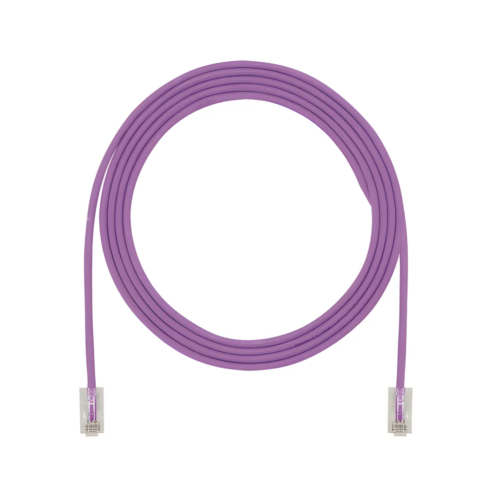 Cable de Parcheo TX6, UTP Cat6, Diámetro Reducido (28AWG), Color Violeta, 20.2 cm (8 Pulgadas)