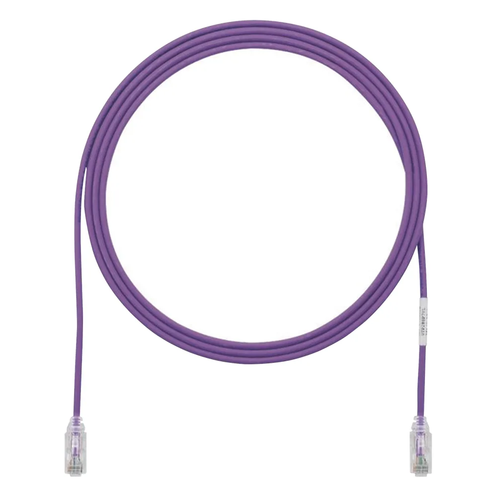Cable de Parcheo TX6, UTP Cat6, Diámetro Reducido (28AWG), Color Violeta, 4.57 Metros (15 Pies)