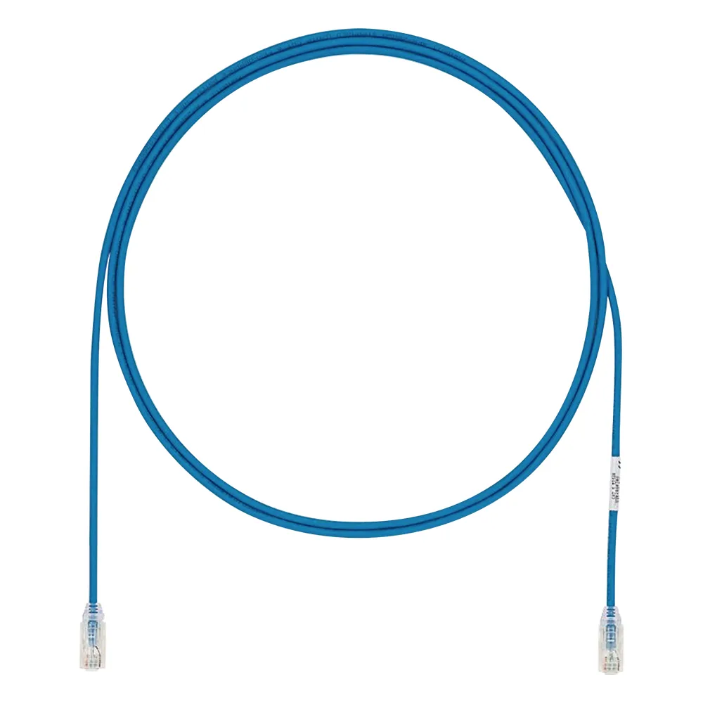 Cable de Parcheo UTP Cat6A, CM/LSZH, Diámetro Reducido (28AWG), Color Azul, 6.1 Metros (20 Pies)