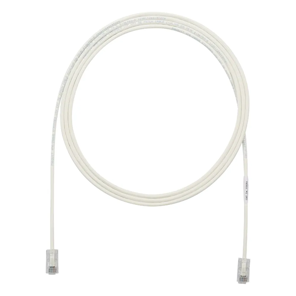 Cable de Parcheo UTP Cat6A, CM/LSZH, Diámetro Reducido (28AWG), Color Blanco Mate, 2.13 Metros (7 Pies)