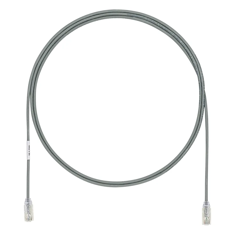 Cable de Parcheo UTP Cat6A, CM/LSZH, Diámetro Reducido (28AWG), Color Gris, 1.83 Metros (6 Pies)