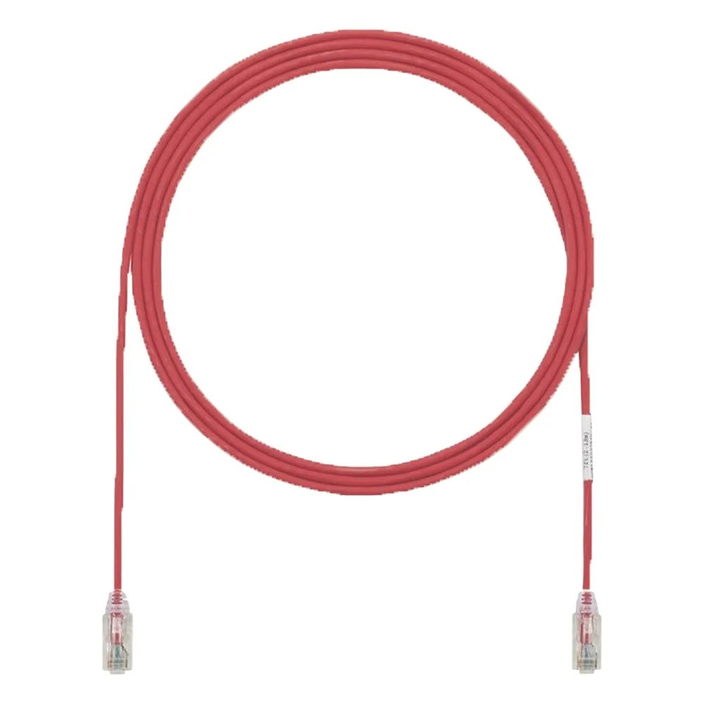 Cable de Parcheo UTP Cat6A, CM/LSZH, Diámetro Reducido (28AWG), Color Rojo, 1.52 Metros (5 Pies)