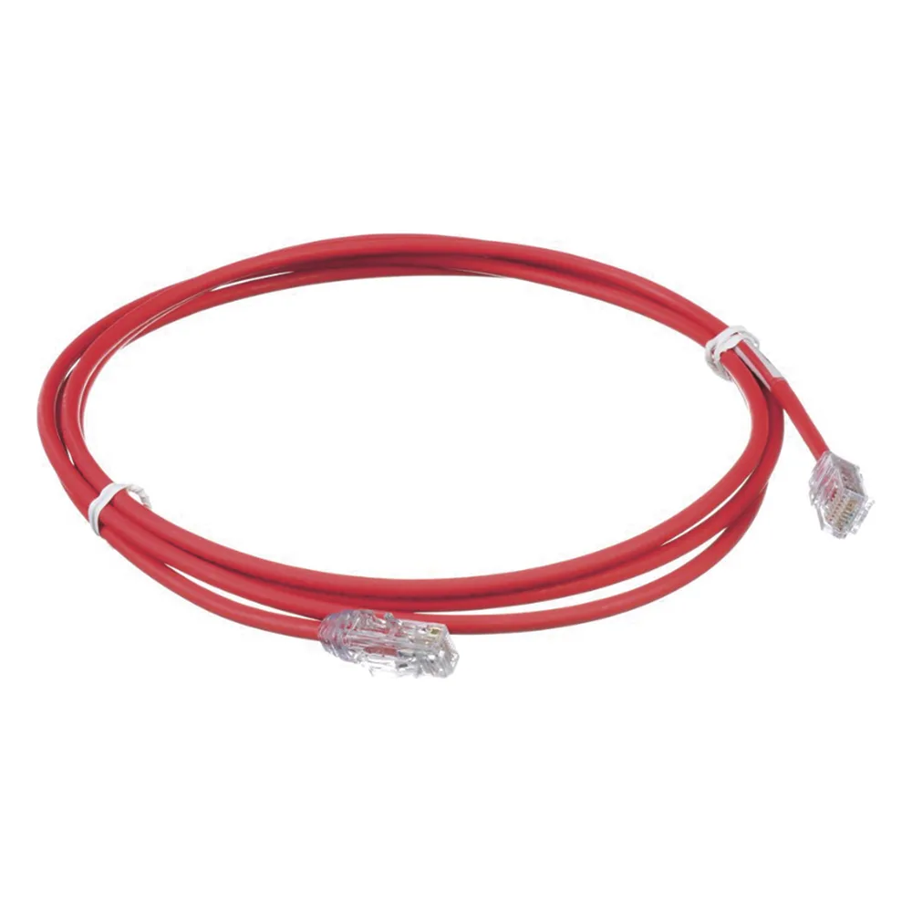 Cable de Parcheo UTP Cat6A, CM/LSZH, Diámetro Reducido (28AWG), Color Rojo, 2.13 Metros (7 Pies) – vista 3