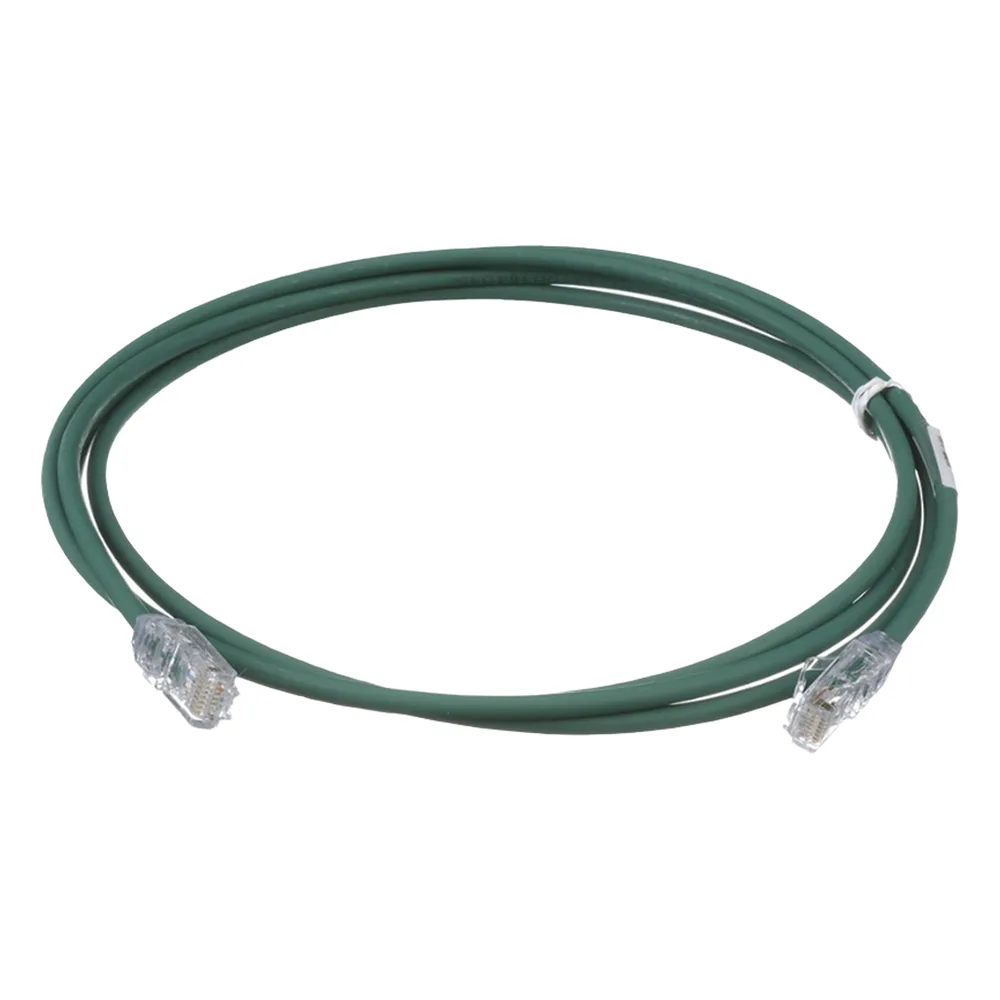 Cable de Parcheo UTP Cat6A, CM/LSZH, Diámetro Reducido (28AWG), Color Verde, 0.91 Metros (3 Pies)