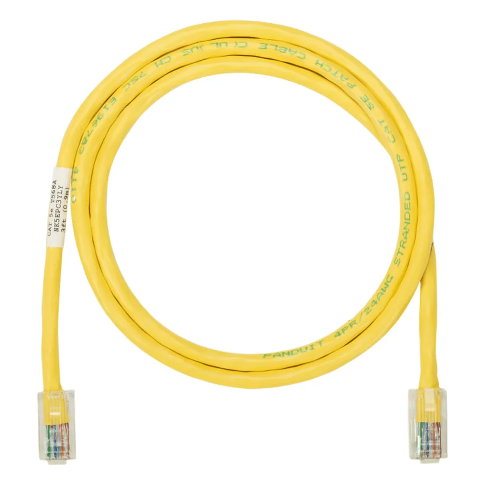 Cable de Parcheo UTP Categoría 5e, con Plug Modular en Cada Extremo - 1.5 Metros (4.92 Pies) - Amarillo