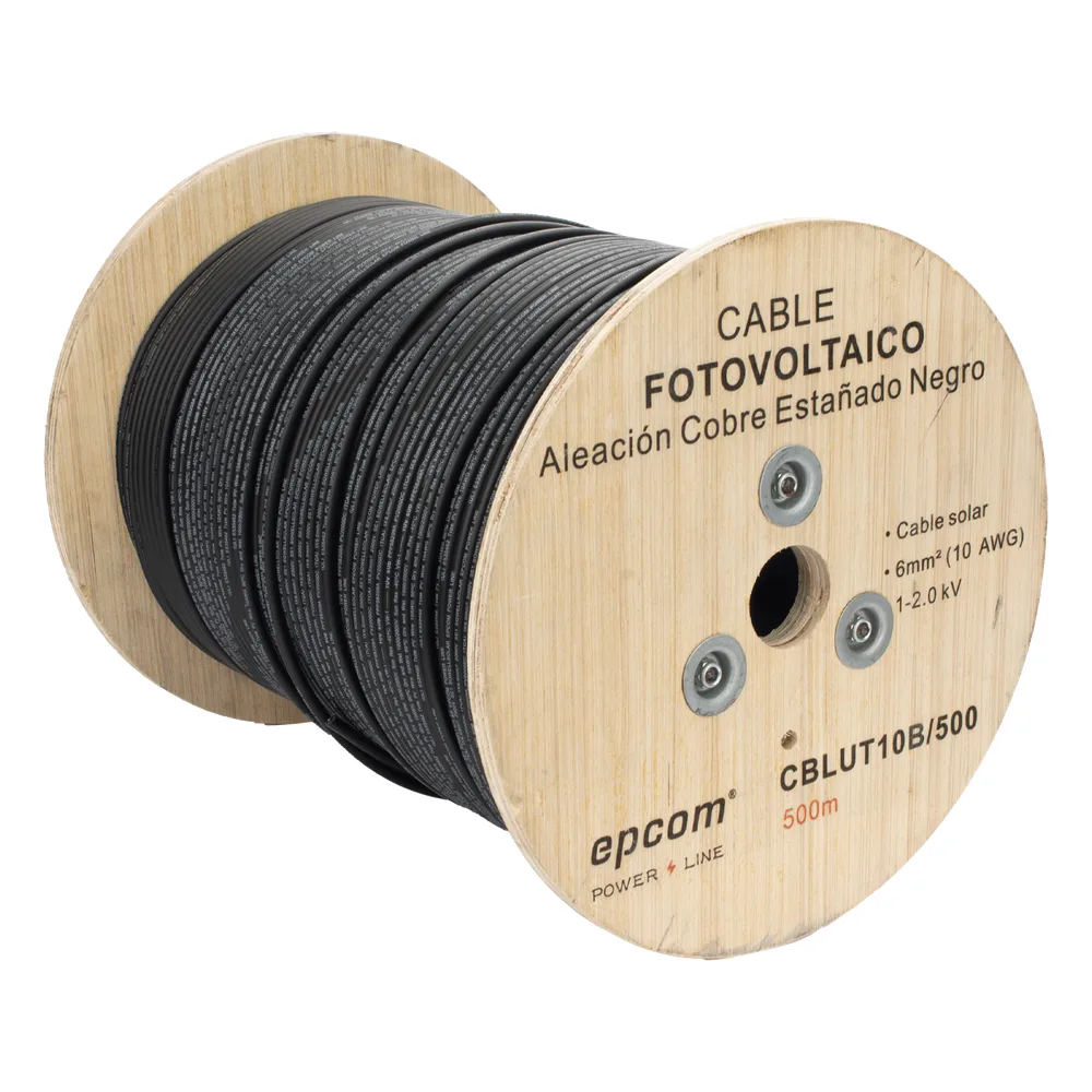 Cable Fotovoltaico Negro / Cobre Estañado / 6 mm² (10 AWG) / 2000V / Rollo de 500 m / / UL 4703 y TUV – vista 2