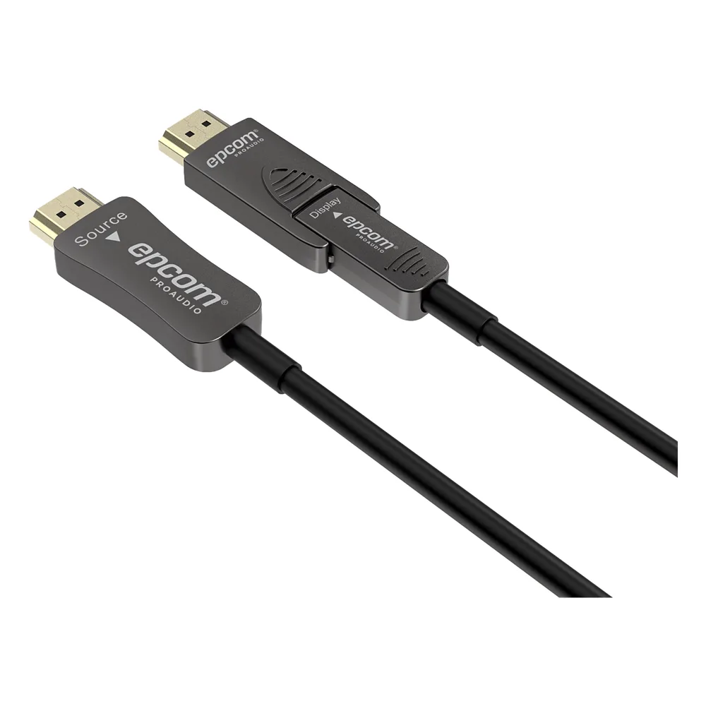 Cable HDMI Óptico Activo| 4K Real | 20 m | 18 Gbps | 4K@60Hz 4:4:4 | HDMI 2.0b | HDCP 2.2 | HDR | ARC | Conector RX Desmontable | Plug and Play