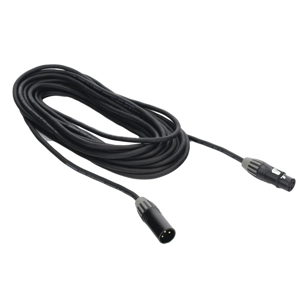 Cable XLR | 3 polos | Conector Hembra-Macho | Serie M | Carcasa Negra | Contactos Dorados | Ideal para Microfonía | Longitud 5m – vista 4