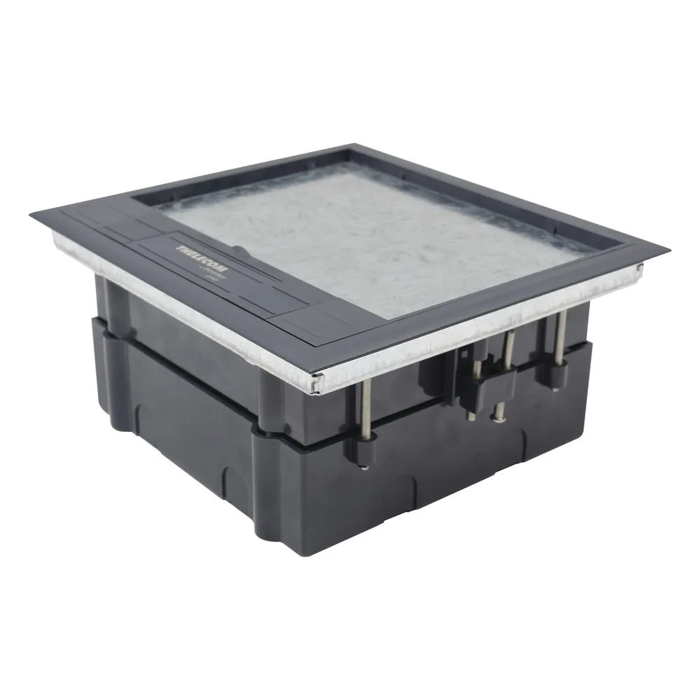 Caja de Piso para Cuatro Módulos Universales (Socket M4), para Alimentación Eléctrica y Redes de Datos (11000-43401) No Incluye Faceplates – vista 3