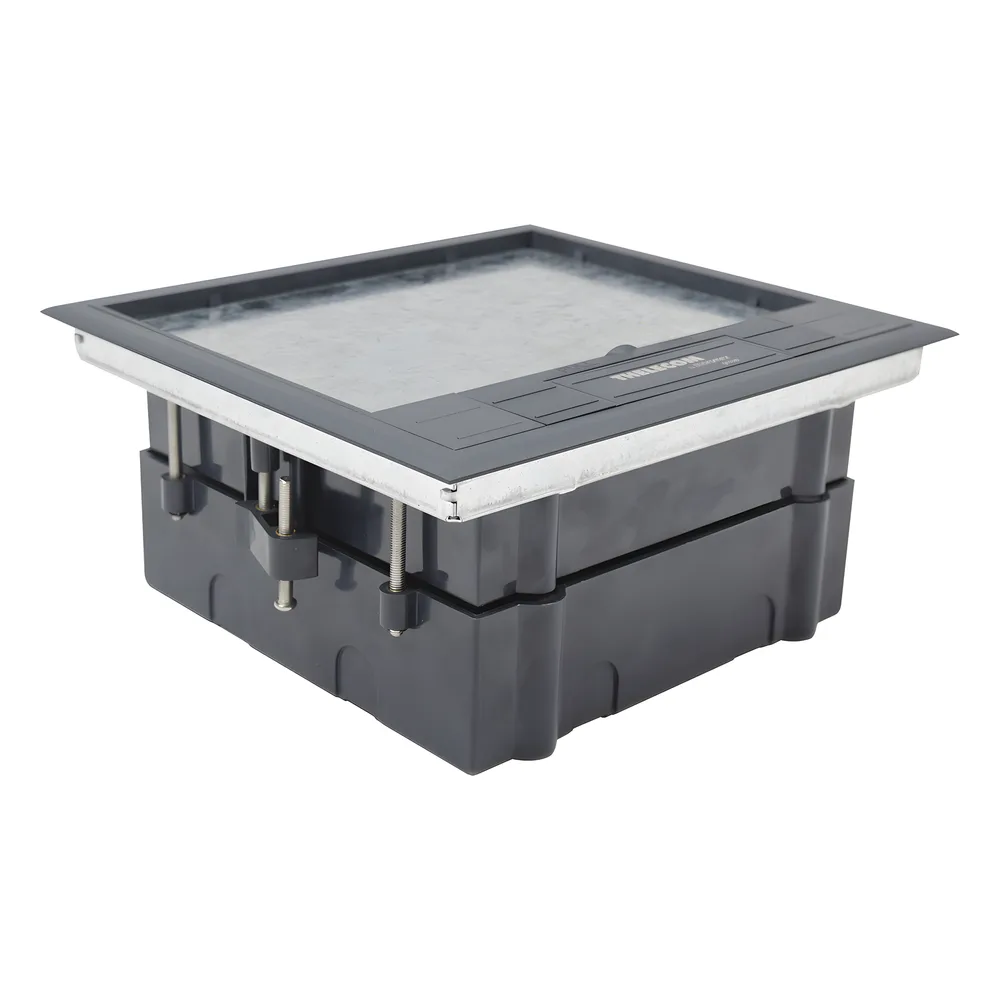 Caja de Piso para Cuatro Módulos Universales (Socket M4), para Alimentación Eléctrica y Redes de Datos (11000-43401) No Incluye Faceplates – vista 4