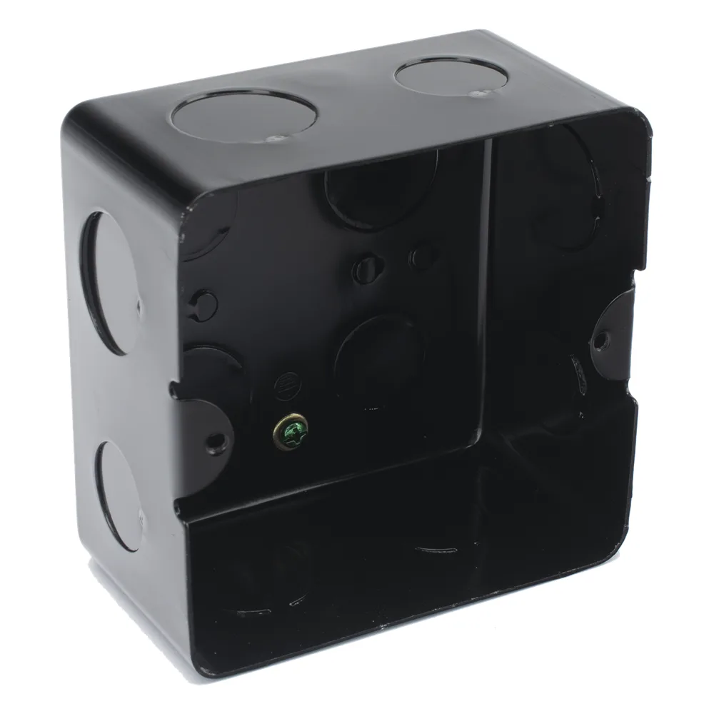 Caja de Registro de Acero Galvanizado, 10x10 cm (3.94x3.94 Pulgadas), Color Negro (11000-00000)