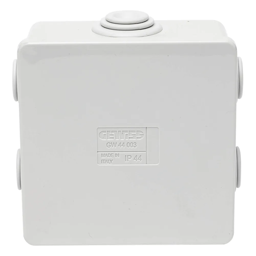Caja Estanca de PVC Para Derivación y Conexión, 6 Entradas, Tapa a Presión, 80×80×40 mm (Mayor Área Interna, Uso Exterior IP44, Material que no Propaga el Fuego y Libre de Hálogenos – vista 2