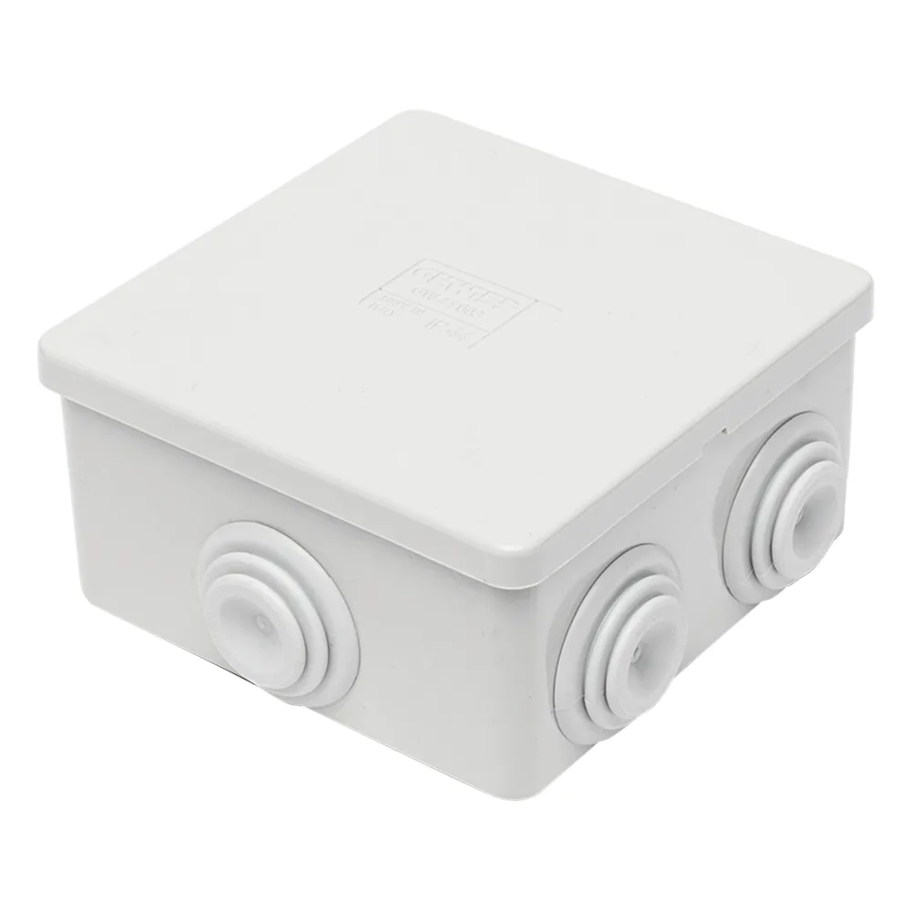 Caja Estanca de PVC Para Derivación y Conexión, 6 Entradas, Tapa a Presión, 80×80×40 mm (Mayor Área Interna, Uso Exterior IP44, Material que no Propaga el Fuego y Libre de Hálogenos – vista 3