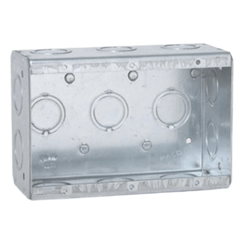 Caja Multigang de 3 Gangs / Profundidad de 2-1/2" / 16 Entradas de 1/2" y 3/4".