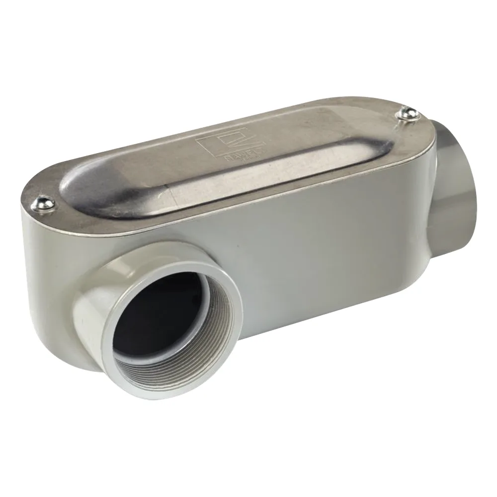 Caja oval roscada tipo OLR de 2" (50.8 mm) Incluye tapa y tornillos.