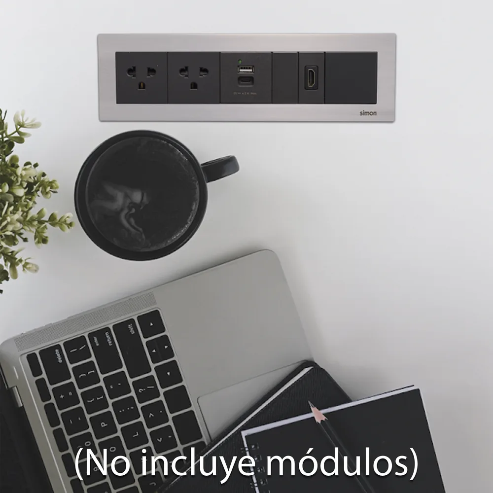 Caja Para Instalación en Escritorio para Voz, Datos o Contactos Eléctricos / Capacidad para 4 Módulos / Salida de Cables Posterior / Los Módulos se Adquieren Aparte / (KFC134/14CY) – vista 4