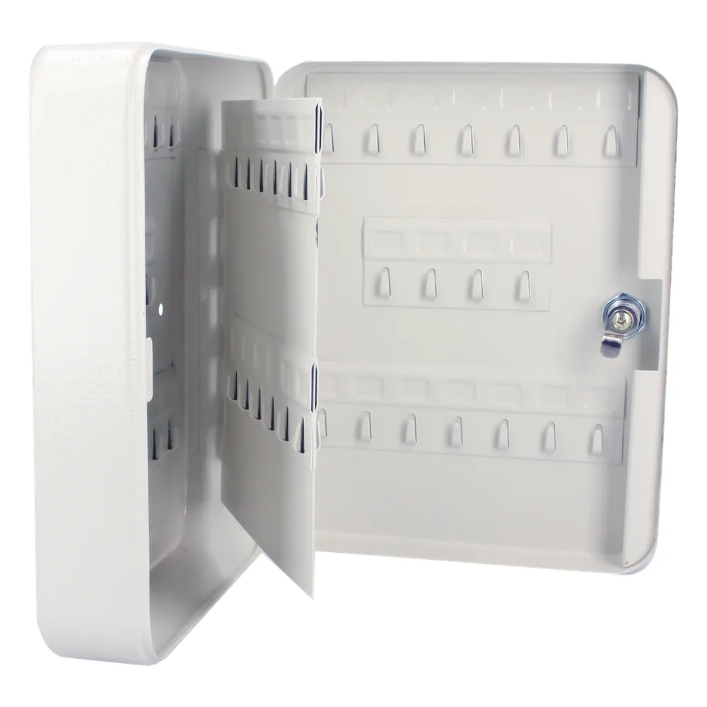 Caja para llaves con capacidad para 60 llaves/ Medidas 200 x 250 x 75 mm (ancho x alto x profundidad)/ Fabricada en acero/ Cerradura con llave.