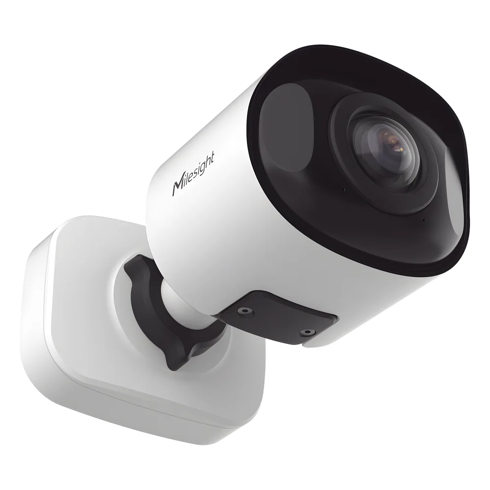 Cámara Bullet de Red Mini Panorámica 180° AI / 4K / Super WDR 120dB / Micrófono Integrado / IP67-IK10 / Soporte PoE / Almacenamiento 1TB / Analítica IA VCA 8 Modos / ONVIF y VMS – vista 4