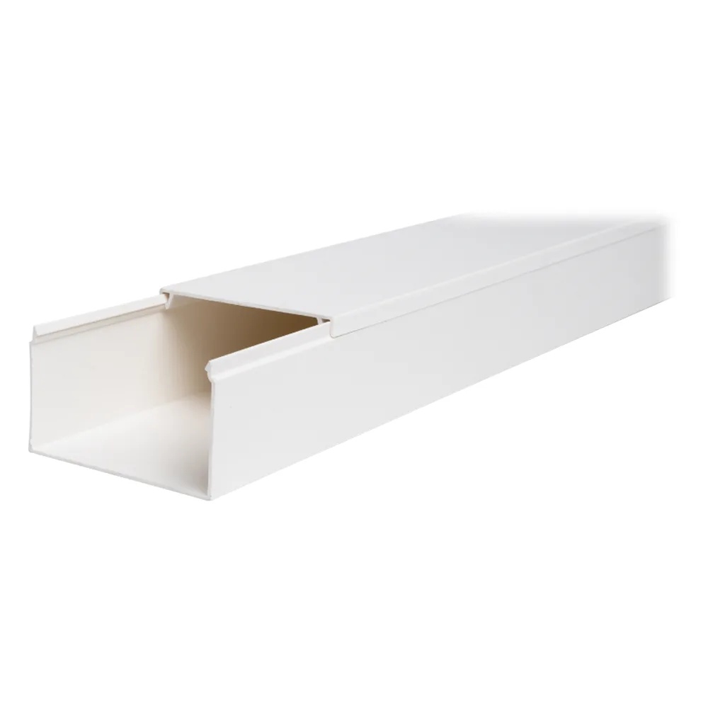 Canaleta TMK-4577 en PVC Blanco Autoextinguible: Solución Segura y Estética para Entornos Interiores, con Gran Capacidad de Resguardo de Cables, Medidas : 45 mm x 77 mm x 2.5 m (5500-01250)