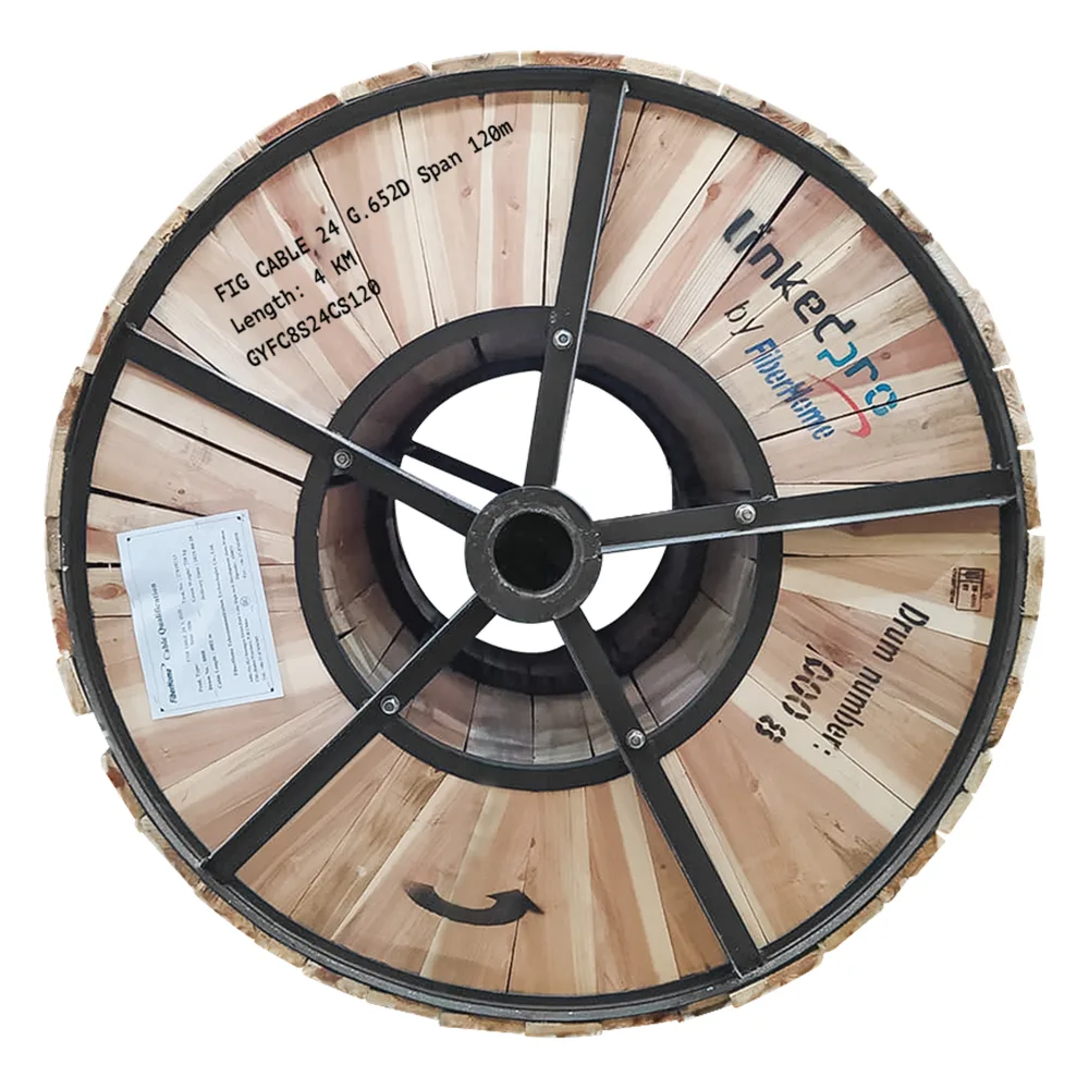 Carrete de 4 Kilómetros (2.49 Millas) de Fibra Óptica Aérea Figura 8 Armada Antirroedor G.652D, Monomodo de 24 Hilos, Exterior, Span 120, Loose Tube