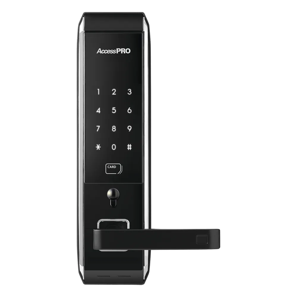 Cerradura inteligente para puertas con doble cerrojo/teclado Touch Screen, Apertura con tarjeta Mifare /Contraseña y Llave de emergencia – vista 2