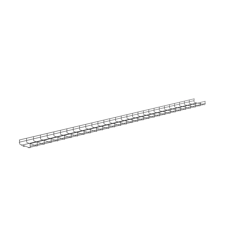 Charola Wire Basket de 8 in (203 mm) de Ancho, 2 in (50 mm) de Alto, 3 m de Largo, Hasta 187 Cables Cat6, Color Negro