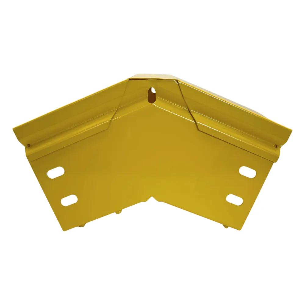 CHFIBER Curva Vertical Exterior de 45° de Aluminio para Fibra Óptica, 4" de Peralte, 4" de Ancho y Radio de 8", con Pintura Epóxica Amarilla, Incluye Tapa, un Par de Coples y Tornillería