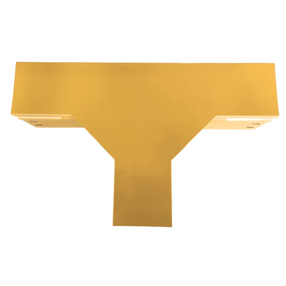 CHFIBER T Horizontal de Aluminio para Fibra Óptica, 4" de Peralte, 4" de Ancho y Radio de 8", con Pintura Epóxica Amarilla, Incluye Tapa, un Par de Coples y Tornillería – vista 3