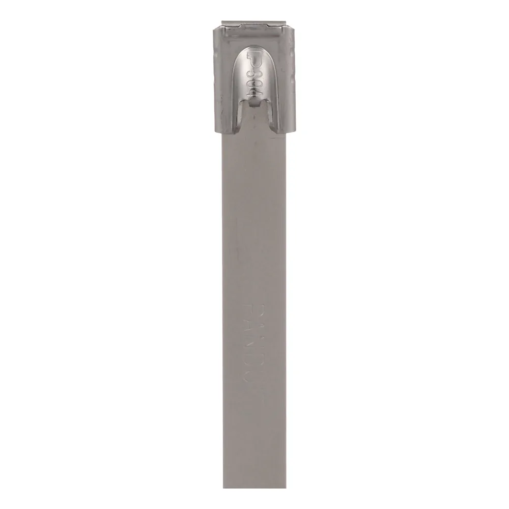 Cincho Pan-Steel™ de Acero Inoxidable 316, de 362mm largo x 7.9mm ancho, Color Metálico, Paquete de 50pz
