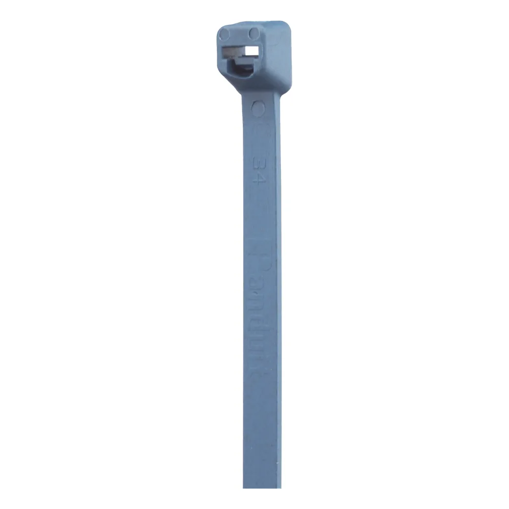 Cincho Pan-Ty™ 203mm Largo x 3.4mm ancho,  Intermedio de Nylon 6.6 y Metal Detectable, Color Azul. 100 Piezas.